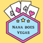 Illustration of "Nana Does Vegas" with playing cards background.