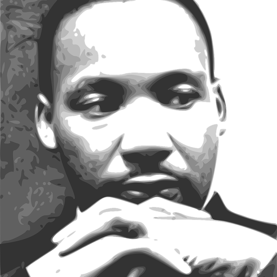 Martin Luther King 25271 1280 Monochrome digital artwork of a contemplative person.